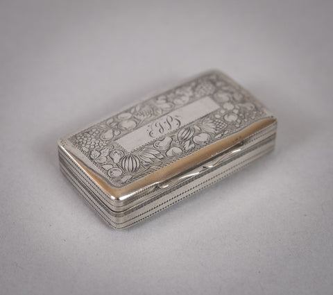 Georgian Sterling Silver Snuff Box by Samuel Pemberton, 1818. - Harrington Antiques