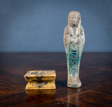 Grand Tour Egyptian Faience Shabti On Marble Base - Harrington Antiques