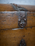 Large 17th Century Oak & Iron Bound Baroque Chest With Original Key, c.1700 - Harrington Antiques