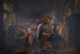 Large 18th Century Oil In Manner of Pieter Jansz Quast (1605-1647) - Tavern Fight Over A Card Game - Harrington Antiques