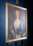 Large 18th Century Portrait Of A Young Lady In A Silk Dress - Harrington Antiques