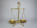 Large 19th Century Brass Bank Scales by Doyle & Son, London, With Avery Weights. - Harrington Antiques