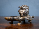 Large 19th Century Bronze Disguised Devil/Bird Inkwell - Harrington Antiques