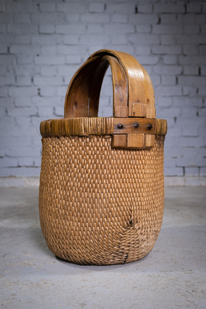 Lily Woven Wood Handle Tote