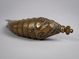 Large 19th Century Indian Brass Articulated Fish Powder Flask - Harrington Antiques