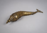 Large 19th Century Indian Brass Articulated Fish Powder Flask - Harrington Antiques