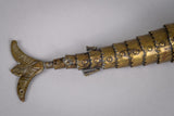 Large 19th Century Indian Brass Articulated Fish Powder Flask - Harrington Antiques