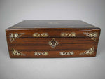Large 19th Century Rosewood and Mother of Pearl Writing Slope With Key. - Harrington Antiques
