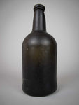Large English 18th Century Dark Olive Green Glass Rum Bottle - Harrington Antiques