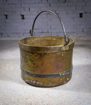 Large Georgian Brass, Copper & Iron Log Bucket / Bin. - Harrington Antiques