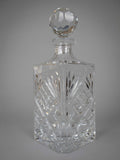 Large Lead Crystal Cut Glass Square Section Spirit Decanter - Harrington Antiques