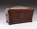 Large Regency Rosewood Tea Caddy With Fitted Interior (and Royal Marine Badges). - Harrington Antiques