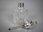 Large Sterling Silver and Cut Glass Scent / Perfume Bottle. London, 1943. - Harrington Antiques