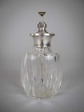 Large Sterling Silver and Cut Glass Scent / Perfume Bottle. London, 1943. - Harrington Antiques