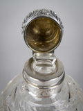 Large Sterling Silver & Cut Glass Scent Bottle by Cornelius Desormeaux, London, 1900. - Harrington Antiques