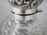 Large Sterling Silver & Cut Glass Scent Bottle by Cornelius Desormeaux, London, 1900. - Harrington Antiques