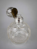 Large Sterling Silver & Cut Glass Scent Bottle by Cornelius Desormeaux, London, 1900. - Harrington Antiques