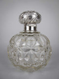 Large Sterling Silver & Cut Glass Scent Bottle by William Hutton & Sons, Birmingham, 1902. - Harrington Antiques