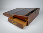 Large Victorian Mahogany & Brass Campaign Writing Slope With Frieze Drawer, c.1840 - Harrington Antiques