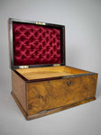 Large Walnut and Ebony Veneer Jewellery Box With Drawer, c.1910. - Harrington Antiques