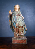 Late 17th / Early 18th Century Polychrome Carved Wooden Figure of The Madonna - Harrington Antiques