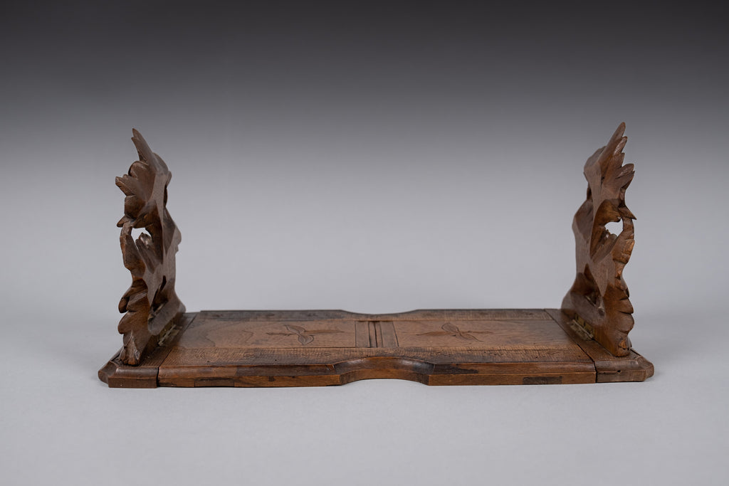 Harrington Rack Late 19th Century Black Forest Oak Leaf Extending Book Rack ...