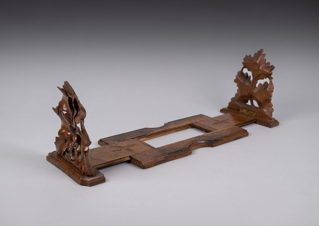 Harrington Rack Late 19th Century Black Forest Oak Leaf Extending Book Rack ...