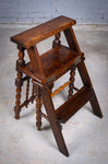 Late Georgian Oak Metamorphic Chair / Library Steps - Harrington Antiques