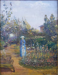 Mid 19th Century French School Impressionist Oil On Canvas - Mother & Child In Garden. - Harrington Antiques