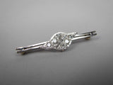 Mid-Century 18 Carat White Gold & Diamond Bar Brooch / Pendant. - Harrington Antiques