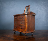 Miniature Early 19th Century Oak Chest Of Drawers With Swing Mirror - Harrington Antiques