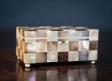 Mother of Pearl & Abalone Chequered Trinket Box, c.1910 - Harrington Antiques