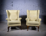 Near Pair Of Early 20th Century Wingback Armchairs. - Harrington Antiques