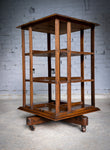 Oak Revolving Bookcase Made From Nelson's Flagship 'Foudroyant', by Goodall, Lamb & Heighway. - Harrington Antiques