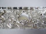 Ornate Sterling Silver Pin Tray by William Comyns & Sons, London, 1894. - Harrington Antiques