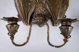 Pair Of Bronze Bat Wall Sconces After William Tonks & Sons For Liberty's. - Harrington Antiques