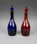 Pair Of Georgian Bristol and Ruby Glass Decanters (Sherry & Port) - Harrington Antiques