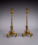 Pair Of Gilt Bronze French Candlesticks, c.1900 - Harrington Antiques