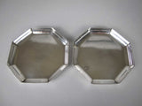 Pair of Silver Small Octagonal Trays by H Phillips Aldershot, London, 1948. - Harrington Antiques