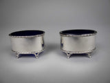 Pair Of Sterling Silver Salt Cellars by Stokes & Ireland, Chester, 1919 - Harrington Antiques