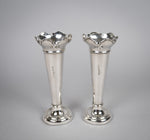 Pair Sterling Silver Spill Vases by W. E. Hill & Co, London, 1907 - Harrington Antiques