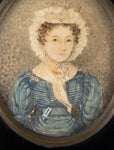 'Rachel' & 'Robt Boulton' by J. Bradley of Suffolk, 1828 - Pair of Georgian Portrait Miniatures. - Harrington Antiques