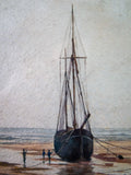 S Conway Lloyd Jones (1846-97) - Large Watercolour Estuary Scene, Dated 1886. - Harrington Antiques