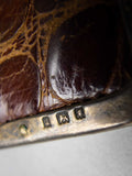Silver Mounted Crocodile Leather Wallet by Asprey & Co Ltd, London, 1935. - Harrington Antiques