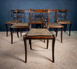 Six Regency Mahogany & Caned Dining Chairs In The Manner Of Gillows. - Harrington Antiques