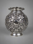 Sterling Silver Embossed Globular Vase by Horace Woodward & Co, London, 1891. - Harrington Antiques