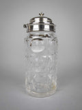 Sterling Silver Glass Condiment Pot by Lee & Wigfull, Sheffield, 1880. - Harrington Antiques