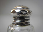 Sterling Silver Glass Scent Bottle. London, 1930. - Harrington Antiques