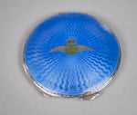 Sterling Silver & Guilloche Enamel RAF Compact by Adie Brothers, Birmingham, 1936. - Harrington Antiques