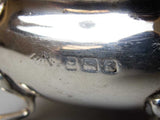 Sterling Silver Salt Cellar by Adie Brothers Ltd, Birmingham, 1934 & .925 Celtic Silver Spoon - Harrington Antiques